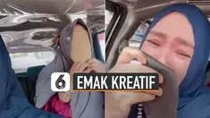 Ada-ada saja tingkah emak-emak ini ketika tidak membawa masker dan menggantinya dengan ide yang kreatif.