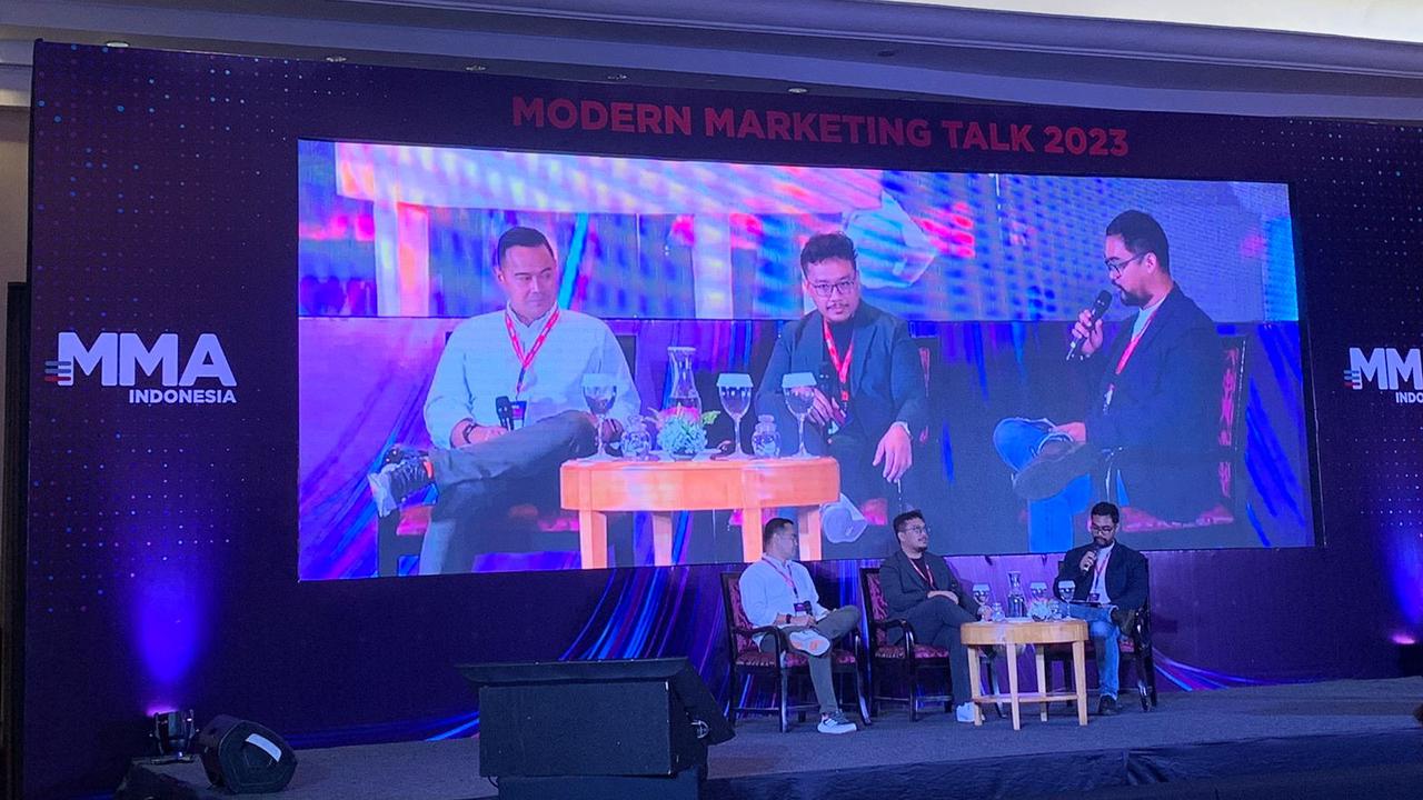 Digital Marketing & Commerce Hub Lead for Nutrition SEA Unilever, Dinoy Alamsyah dalam acara diskusi  Modern Marketing Talk 2023 di JW Marriott Jakarta, Senin (3/7/2023).