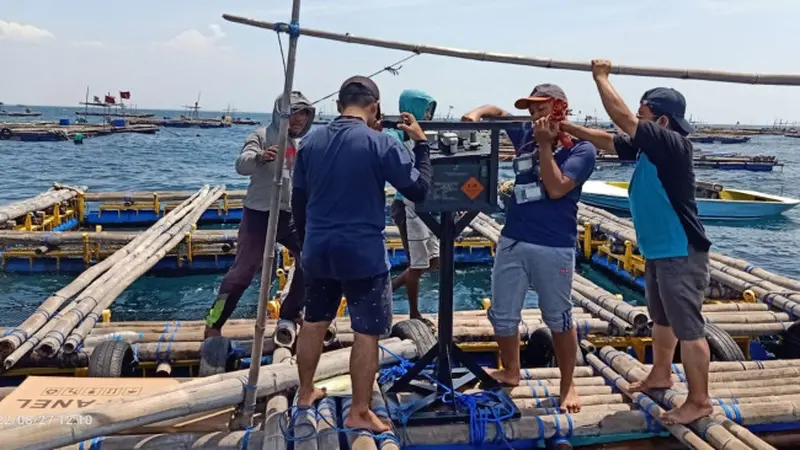 Menjaga Keamanan Keramba Budidaya Kerapu Gili Ketapang Lewat Tenaga Surya