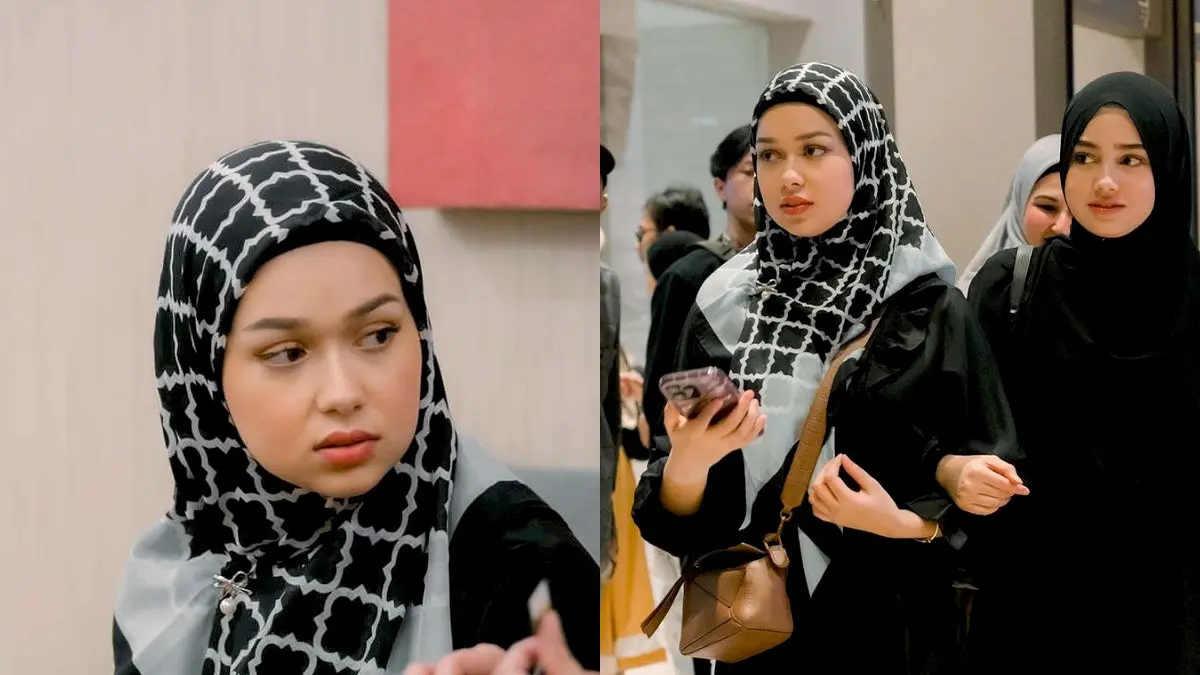 6 Potret Tampilan Teduh Menawan Rebecca Klopper Dibalut Hijab dan Makeup  Natural saat Ikut Kajian - Photo Fimela.com