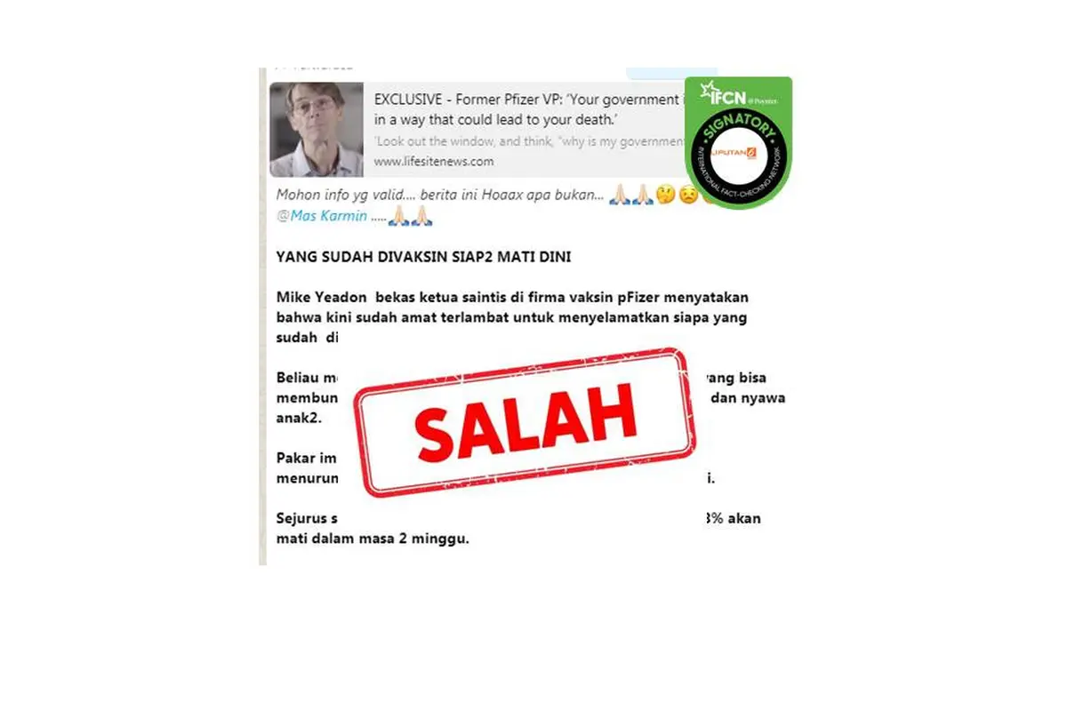 Cek Fakta klaim Yeadon