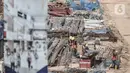 Aktivitas pekerja saat menyelesaikan proyek pembangunan Pasar Senen Blok I dan II, Jakarta, Minggu (15/11/2020). Pembangunan gedung pasar yang berada di lahan seluas 69.600 meter persegi itu terus dikebut setelah sebelumnya ludes akibat kebakaran pada 2017. (merdeka.com/Iqbal S Nugroho)