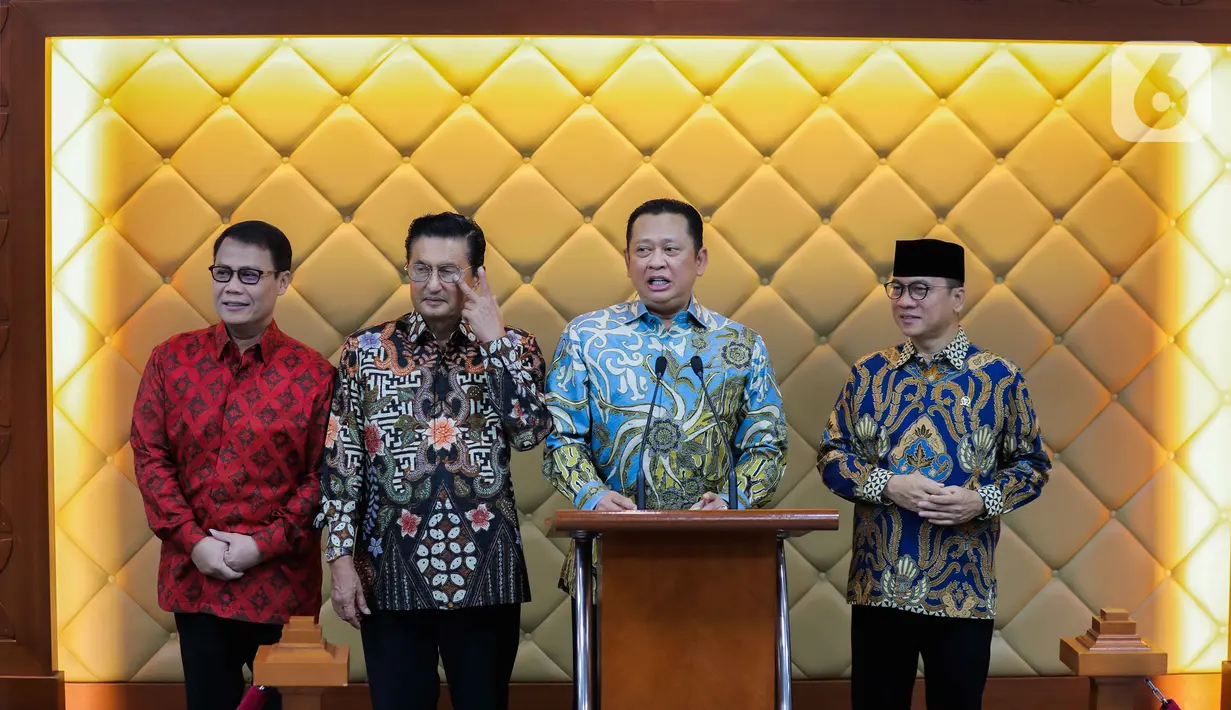 "Berbagai persiapan telah dilakukan oleh MPR untuk memastikan agenda sidang MPR 2023 berjalan sukses," ujar Bamsoet, dalam konferensi pers persiapan Sidang Tahunan MPR, di Kompleks Parlemen RI Senin (15/8/2022). (Liputan6.com/Faizal Fanani)