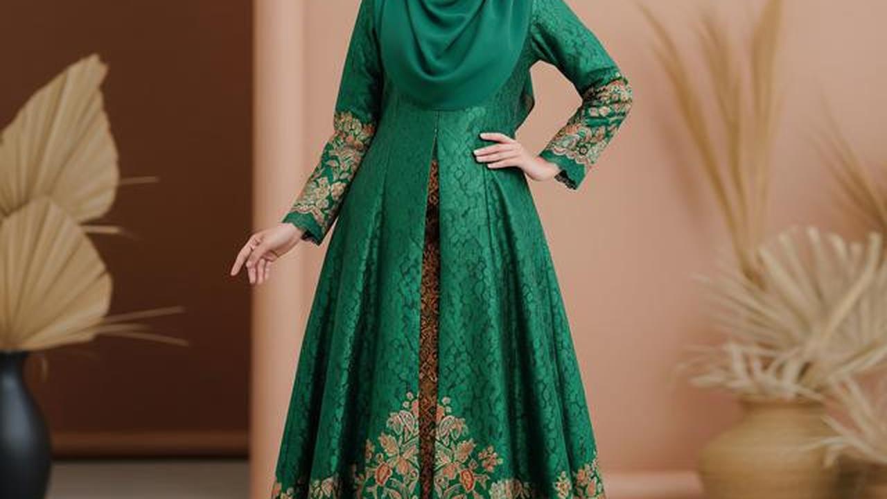 7 Tren Model Gamis Batik Brokat 2026 Warna Elegan, Pilihan Terbaik untuk Tampilan Mewah