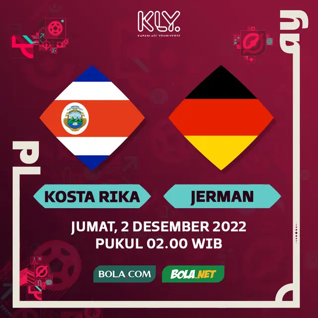 Link Live Streaming Kosta Rika VS Jerman di Piala Dunia 2022 Tonton di