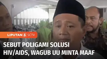 Pernyataan Wagub Jawa Barat Uu Ruzhanul Ulum tentang upaya pencegahan HIV/AIDS dengan poligami memicu kontroversi di tengah masyarakat. Uu akhirnya meminta maaf atas nama pribadi.