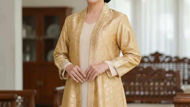 Panduan Belanja Gamis Brokat untuk Wanita 50 Tahun (Image by Gemini AI)