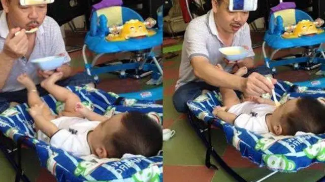 10 Potret Lucu Bapak Rumah Tangga saat Jaga Anaknya yang Masih Kecil Ini Kocak