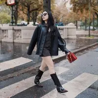 Potret Outfit Febby Rastanty Pakai Leather Jaket (credit: instagram/febbyrastanty)