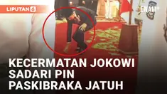 Presiden Jokowi Berjongkok Ambilkan Pin Anggota Paskibraka yang Terjatuh