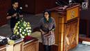 Menteri Keuangan Sri Mulyani saat akan menyampaikan tanggapan pemerintah atas pandangan DPR terhadap Rancangan Undang-Undang Tentang Pertanggungjawaban Atas Pelaksanaan APBN (P2APBN) Tahun Anggaran 2018 di Gedung Nusantara II, Jakarta, Selasa (16/7/2019). (Liputan6.com/JohanTallo)