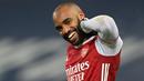 Alexandre Lacazette merupakan pemain yang kontraknya akan habis pada musim ini. Belakangan penampilannya kurang memuaskan meski telah mencetak 67 gol dari 174 kali penampilan. Ia tercatat didatanggkan menuju Emirates Stadium pada tahun 2017. (AFP/