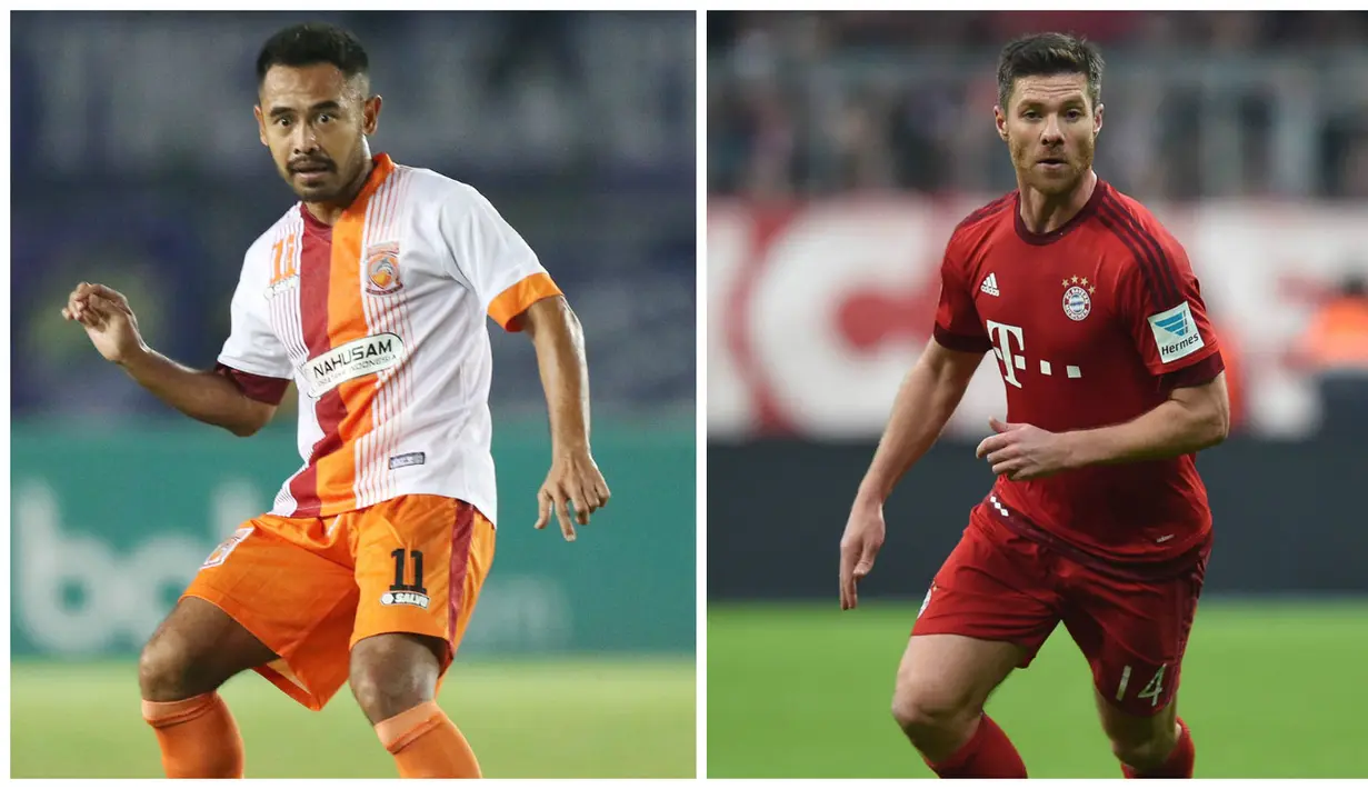 Gelandang Bayern Munchen asal Spanyol, Xabi Alonso, memiliki kemiripan dengan mantan kapten timnas Indonesia yang kini membela Borneo FC, Ponaryo Astaman. (Bola.com-AFP)