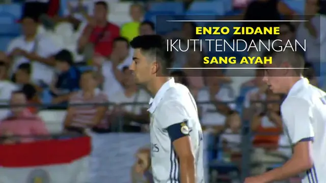 Berita video Enzo Zidane yang mengikuti gaya tendangan penalti sang ayah, Zinedine Zidane.
