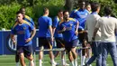 Inter Milan bertekad membayar kegagalan di final dua tahun lalu dengan menjadi juara Liga Champions musim ini.  Skuad Simone Inzaghi langsung menggeber latihan demi tampil maksimal dan angkat trofi juara. (AP Photo/Antonio Calanni)