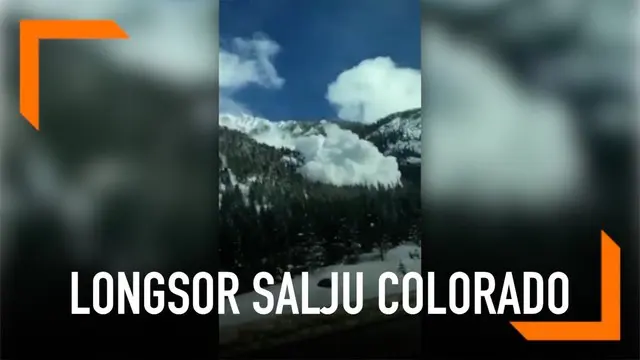 Rekaman detik-detik salju longsor di Colorado, Amerika Serikat. Dalam kejadian ini tidak ada korban jiwa.