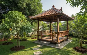 6 Model Gazebo Sederhana untuk Kebun Buah di Lahan Terbatas, Nyaman dan Fungsional