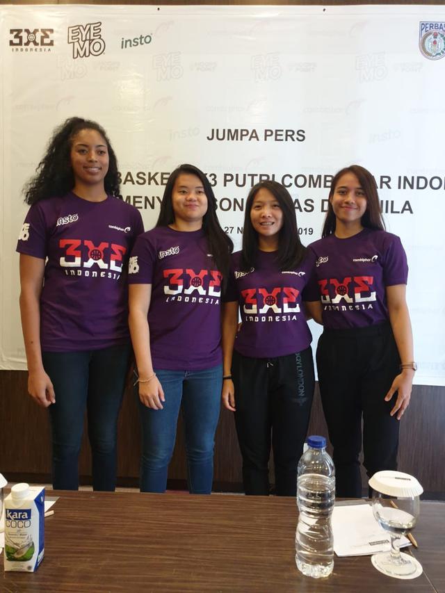 Skuat Timnas Basket 3x3 Putri Indonesia