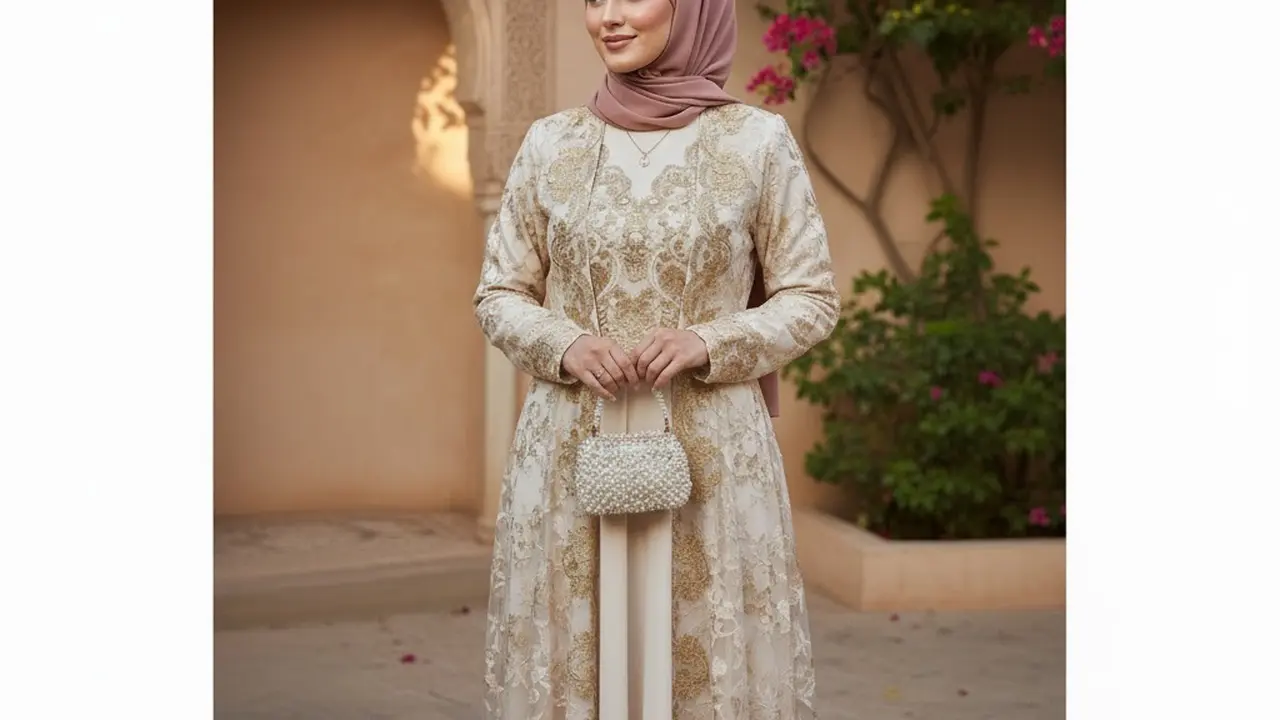 8 Gaya Gamis Abaya Modern 2025 yang Anggun dan Berkelas (Foto: Gemini AI)