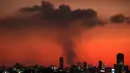 Sebelumnya, pada Selasa (12/11/2024), militer Israel membombardir wilayah Beirut selatan dengan 10 serangan udara. (PATRICK BAZ/AFP)