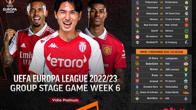 Jadwal dan Live Streaming Liga Europa 2022/2023 Matchday 6 di Vidio, Jumat 4 November 2022