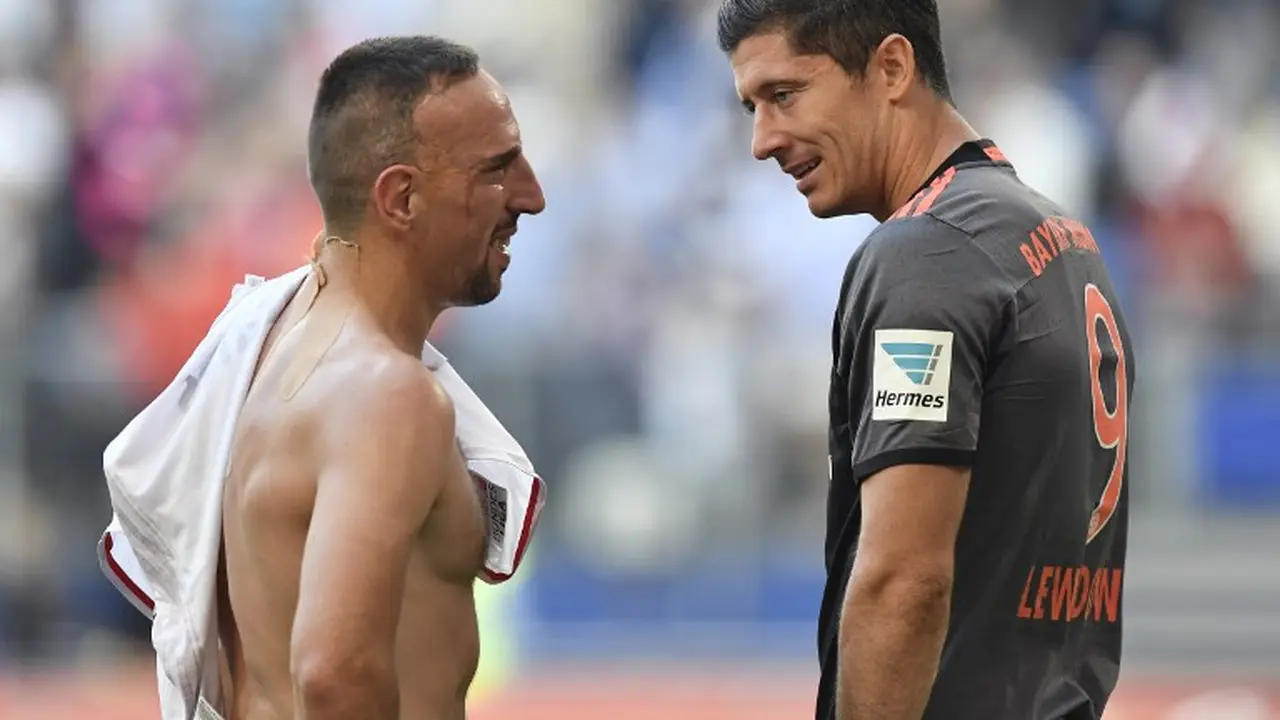 Franck Ribery dan Robert Lewandowski (Bayern Munchen)