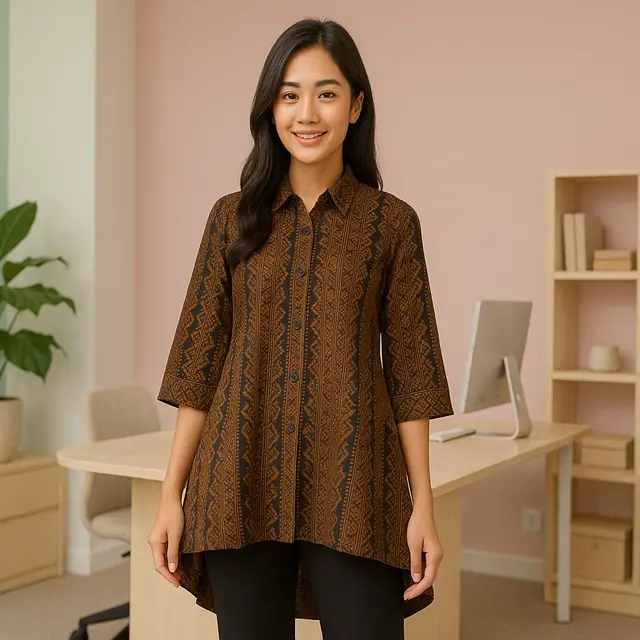 Model Tunik Batik Simpel tapi Mewah
