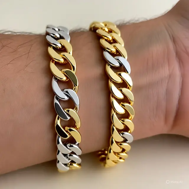 Gelang Emas Rantai Pria Model Cuban Link