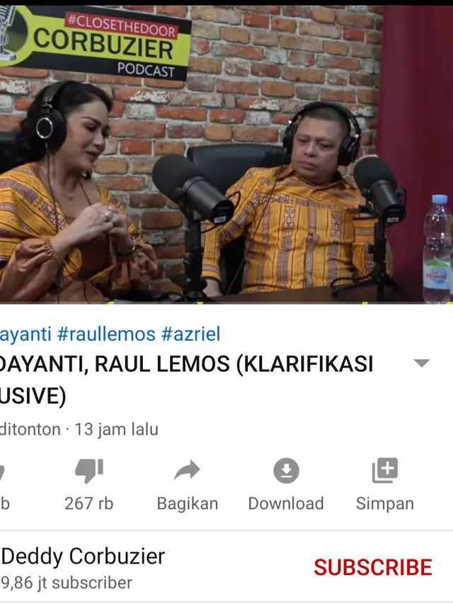 Unggahan Deddy Corbuzier. (Foto: YouTube Deddy Corbuzier)