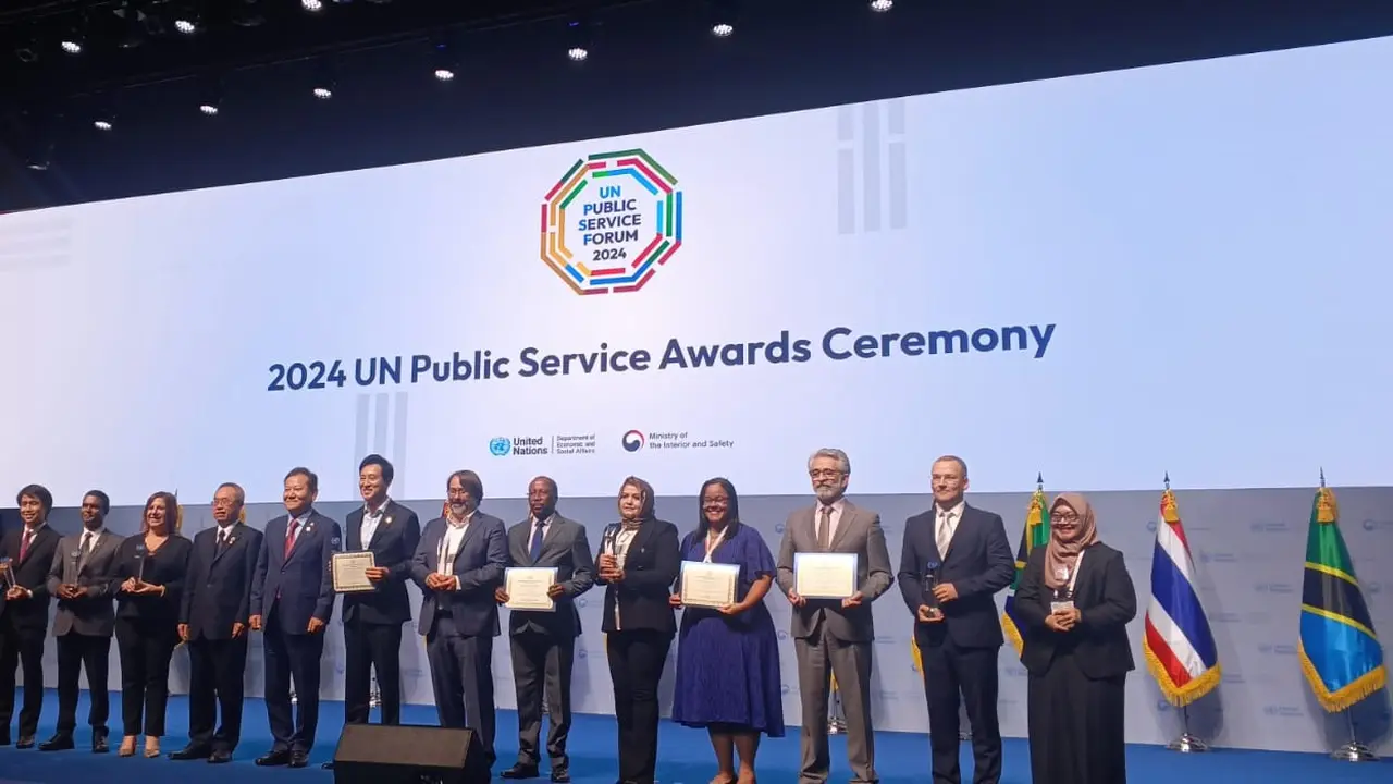 Inovasi pelayanan publik SIDIK (Sistem Informasi Data Indeks Kerentanan) dari Kementerian Lingkungan Hidup dan Kehutanan (KLHK) meraih prestasi pada ajang bergengsi United Nations Public Service Awards (UNPSA) 2024. (Istimewa)