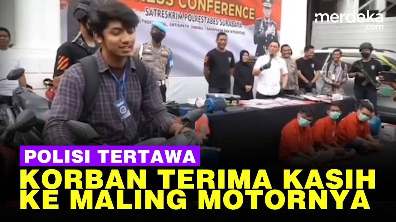 VIDEO: Kocak! Korban Terima Kasih ke Maling Motor, Alasannya Bikin Polisi Terbahak