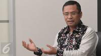 Menteri Perindustrian, Saleh Husin saat wawancara khusus bersama tim Liputan6.com di pabrik PT Pan Brother di Tangerang, Banten, Selasa 13/10/2015). (Liputan6.com/Angga Yuniar)