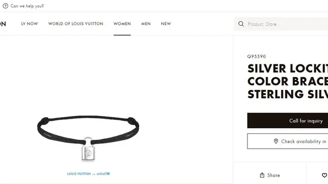 Gelang Kevin Sanjaya, Sumber: Website Louis Vuitton