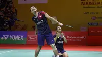 Ganda campuran Indonesia Rinov Rivaldy/Lisa Ayu Kusumawati meluapkan emosi usai mengalahkan&nbsp;wakil&nbsp;Malaysia Hoo Pang Ron/Cheng Su Yin di perempat final&nbsp;Indonesia Masters 2025. Rinov/Lisa menang&nbsp;21-23, 21-11, dan 21-19 di&nbsp;Istora Gelora Bung Karno, Senayan, Jakarta, Jumat (24/1).&nbsp;(foto: PBSI)