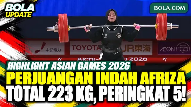 Highlight Indah Afriza Catat Total 223 Kg, Finis Peringkat 5 Angkat Besi Asian Games 2026