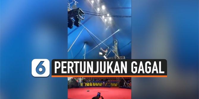 VIDEO: Ngeri, Pemain Sirkus Jatuh dari Ketinggian 10 Meter Saat Beraksi