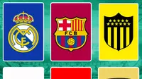 Ilustrasi - Logo Real Madrid, Barcelona, Atletico Penarol, Celtic, Rangers, Al Ahly (Bola.com/Salsa Dwi Novita)