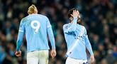 Pemain Manchester City, Bernardo Silva, tampak kecewa setelah gagal meraih kemenangan saat menjamu Nottingham Forest pada laga Liga Inggris di Etihad Stadium pada Kamis (5/3/2026). (AP Photo/Dave Thompson)