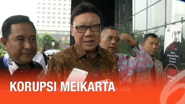 Menteri Dalam Negeri Tjahjo Kumolo memenuhi panggilan KPK untuk diperiksa sebagai saksi kasus Meikarta hari Jum'at (25/1)