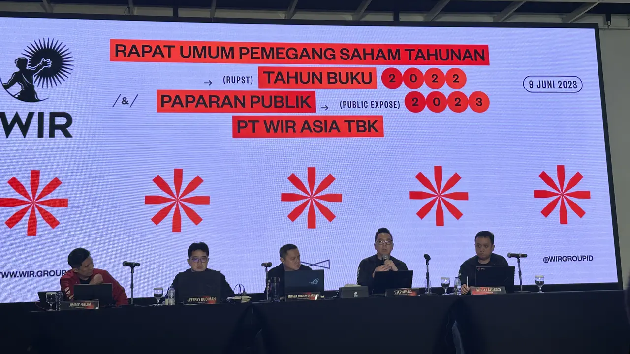 Rapat Umum Pemegang Saham Tahunan dan Paparan Publik PT WIR Asia Tbk di Jakarta, Jumat (9/6/2023).