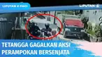 Lihat gelagat mencurigakan sekelompok orang yang bertamu ke rumah tetangga, sejumlah warga ini dengan sigap menghampiri. Tak disangka saat ditanya malah dijawab dengan todongan pistol dan langsung melarikan diri.