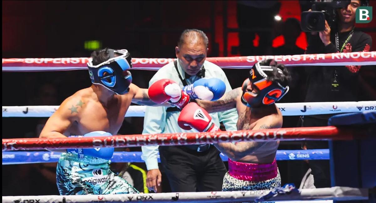 Potret Onadio Leonardo Tanding Tinju Lawan Bobby Saputra, Kalah TKO di Ronde Ketiga