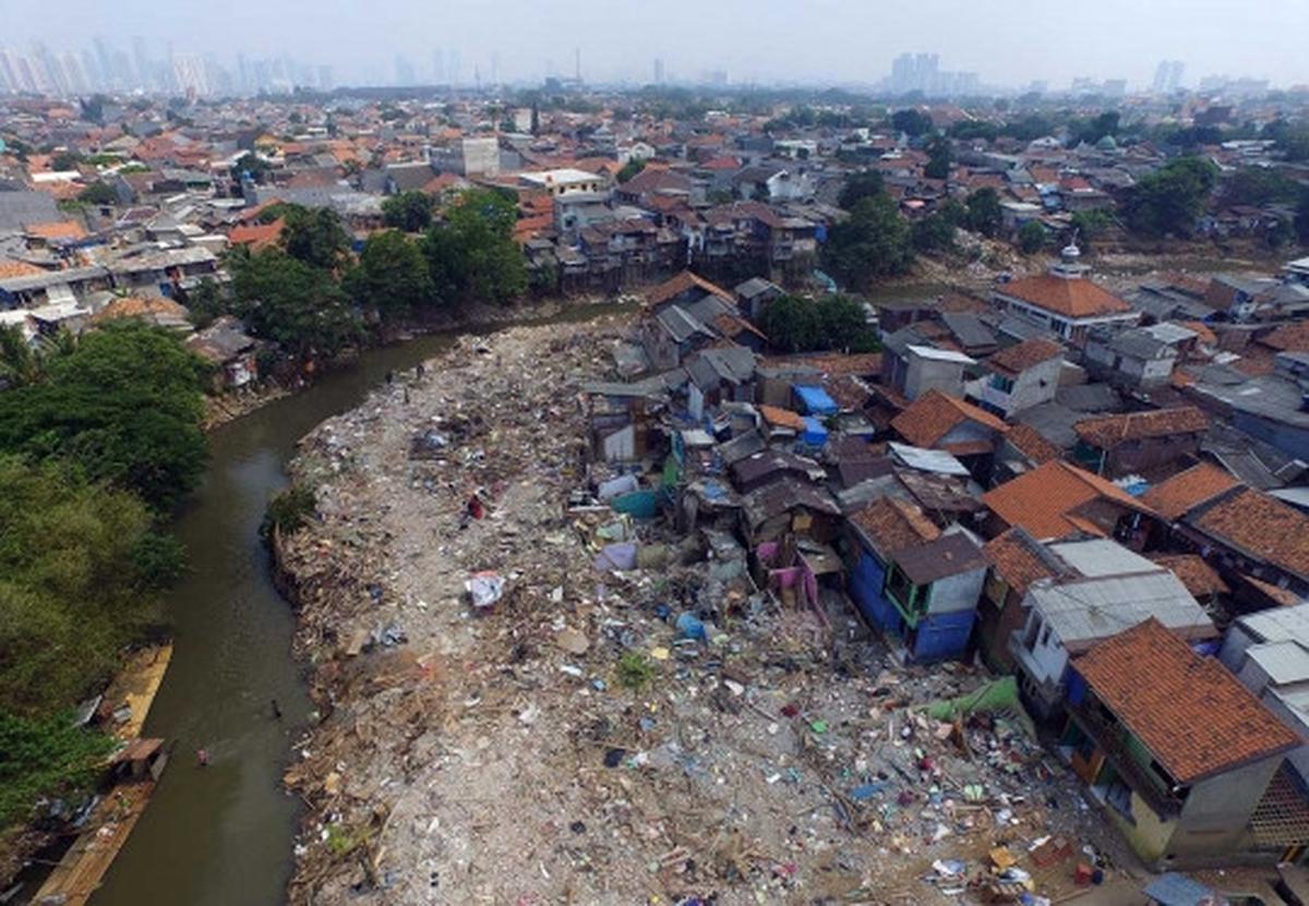 Beginilah pemandangan udara Kampung Pulo usai digusur