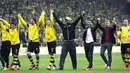 Klopp memberikan salam perpisahan terakhir untuk suporter Borussia Dortmund. (Frank Augstein/AFP)