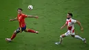 Berkat hasil ini, Timnas Spanyol kini menempati peringkat pertama klasemen sementara grup B Euro 2024. (GABRIEL BOUYS / AFP)