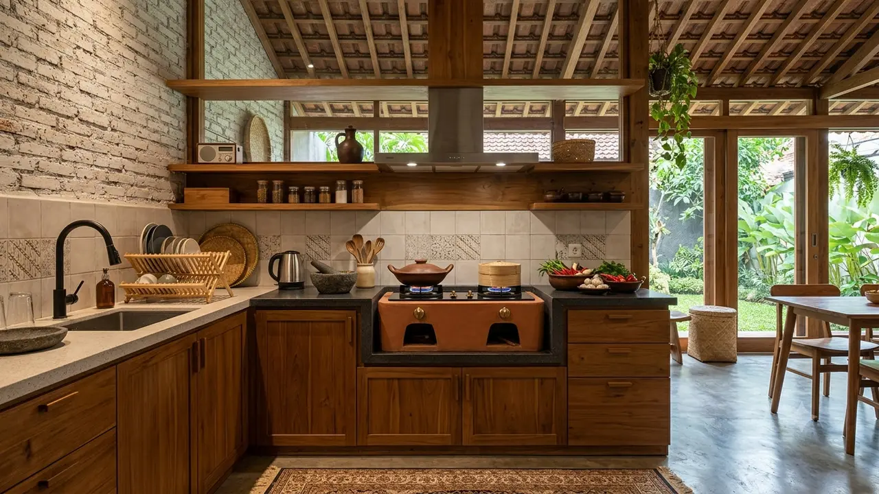 Ide Dapur Tema Pawon Jawa, Tampil Modern Minimalis Ala Tradisional