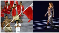 Supermodel cantik dan atlet berlumur baby oil mencuri perhatian di pembukaan Olimpiade 2016 (Reuters)