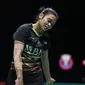 Tunggal putri Indonesia Gregoria Mariska Tunjung harus mengakui keunggulan Chen Yu Fei asal China pada perempat final Malaysia Open 2024.&nbsp; Jorji, sapaannya, takluk 13-21 dan 17-21di Axiata Arena, Kuala Lumpur, Jumat, 12 Januari 2024. (foto: PBSI)