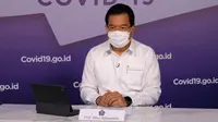Juru Bicara Satgas Penanganan COVID-19 Wiku Adisasmito menyebut Kementerian Kesehatan menyiapkan 724 ribu kit stock siap kirim saat konferensi pers di Graha BNPB, Jakarta, Selasa (23/2/2021). (Badan Nasional Penanggulangan Bencana/BNPB Marji)