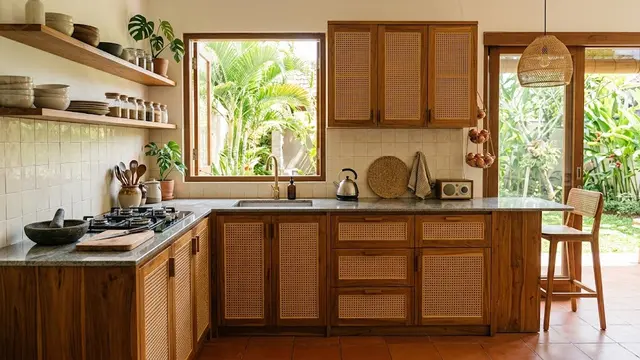 Inspirasi Kitchen Set Kayu Natural yang Sedang Tren